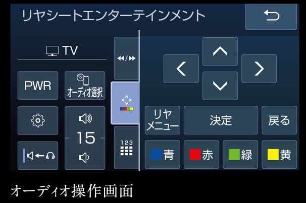 リアマルチオペレーションパネル画面